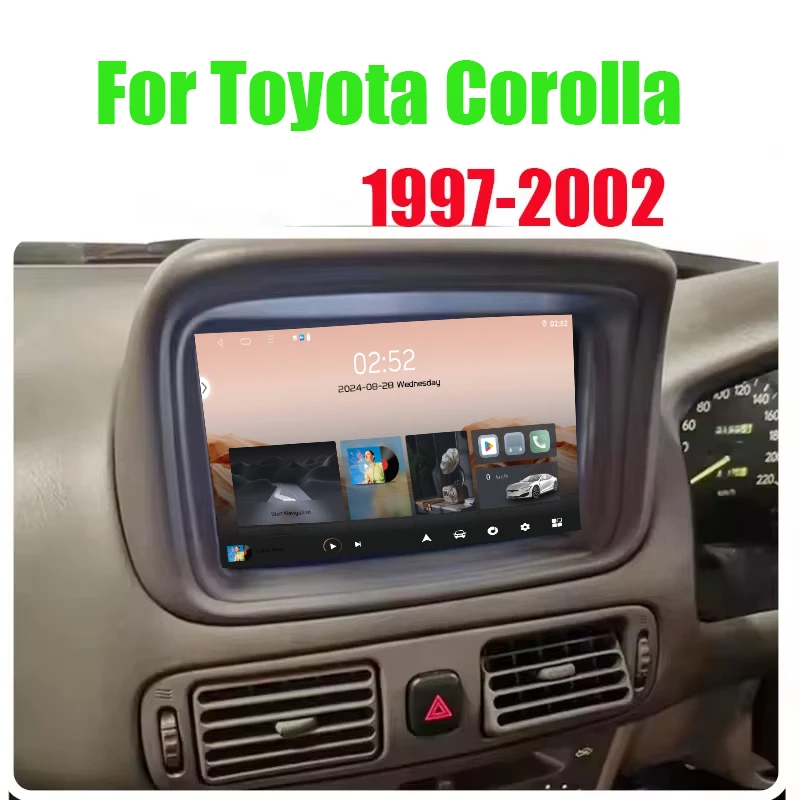 

7'' For Toyota Corolla 1997-2002 Car Radio Apple Carplay Android 15 Multimedia Stereo Head Unit FM BT 4+64GB + Rear Camera GPS