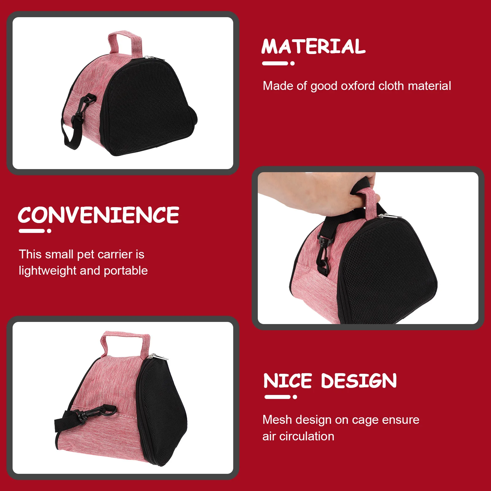 

Pet Travel Carrier Bag Breathable Portable Small Animal Outdoor Use Suitable for Hamster Guinea Pig Bunny Rat Guinea Pig Carrier