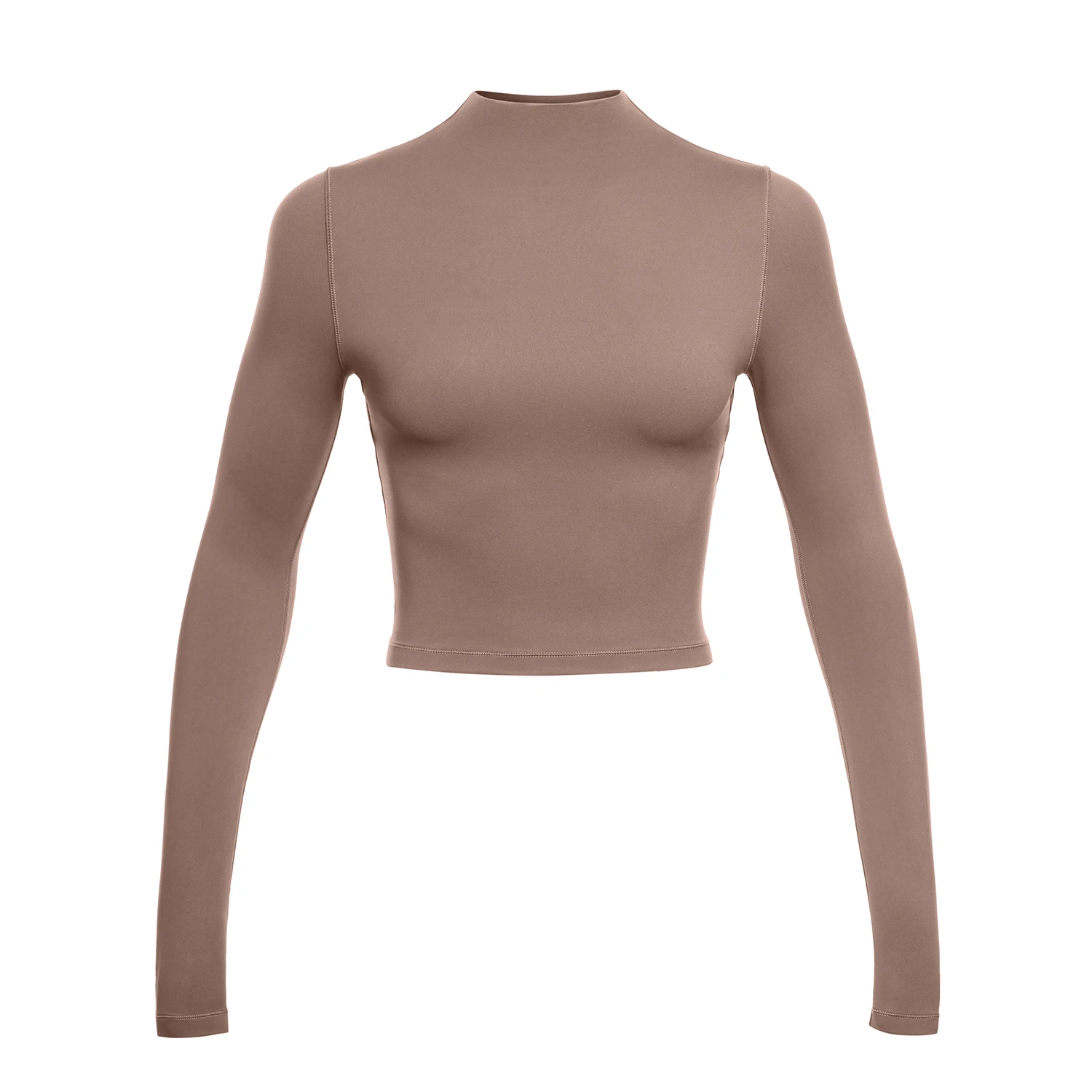 CRZ YOGA Womens Butterluxe Mock Turtleneck Long Sleeves Crop Tops Slim Fit Athletic Workout Casual Base Layer Shirts