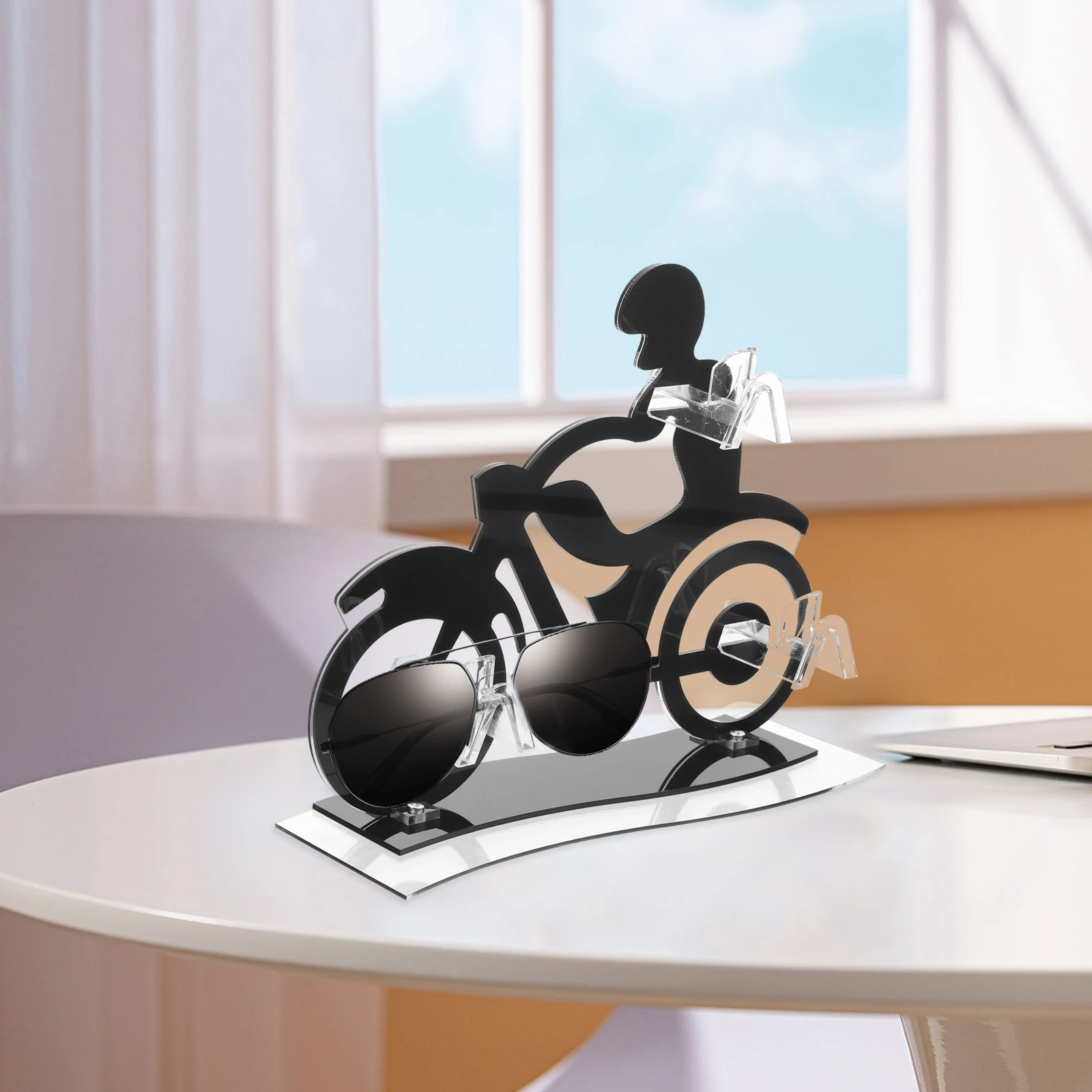 

Elegant Acrylic Motorcycle Shaped Sunglasses Stand Eyewear Display Rack Desktop Decor Eyeglasses Organizer Holder