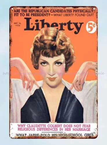 Liberty may 1936 magazine cover metal tin sign house decoration online