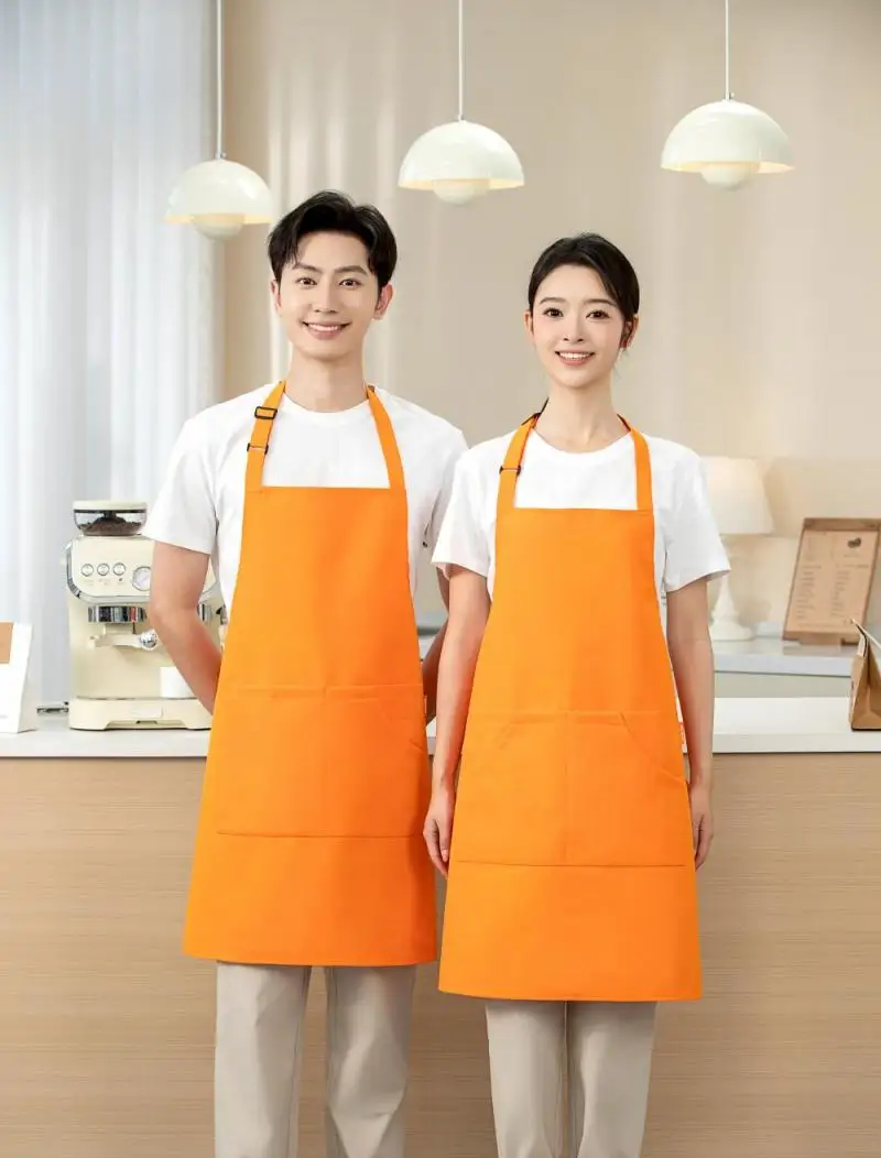 Custom Logo Kitchen Aprons For Woman Men Waterproof Chef Work Grill Restaurant Bar Shop Cafes Beauty Nails Studios Uniform
