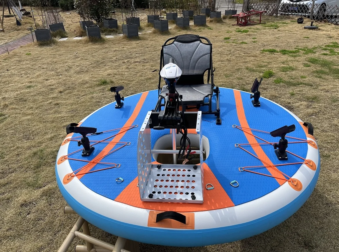 

Electric Engine Round Folding Inflatable Fishing Boat PVC Material with High Visibility for Night Fishing