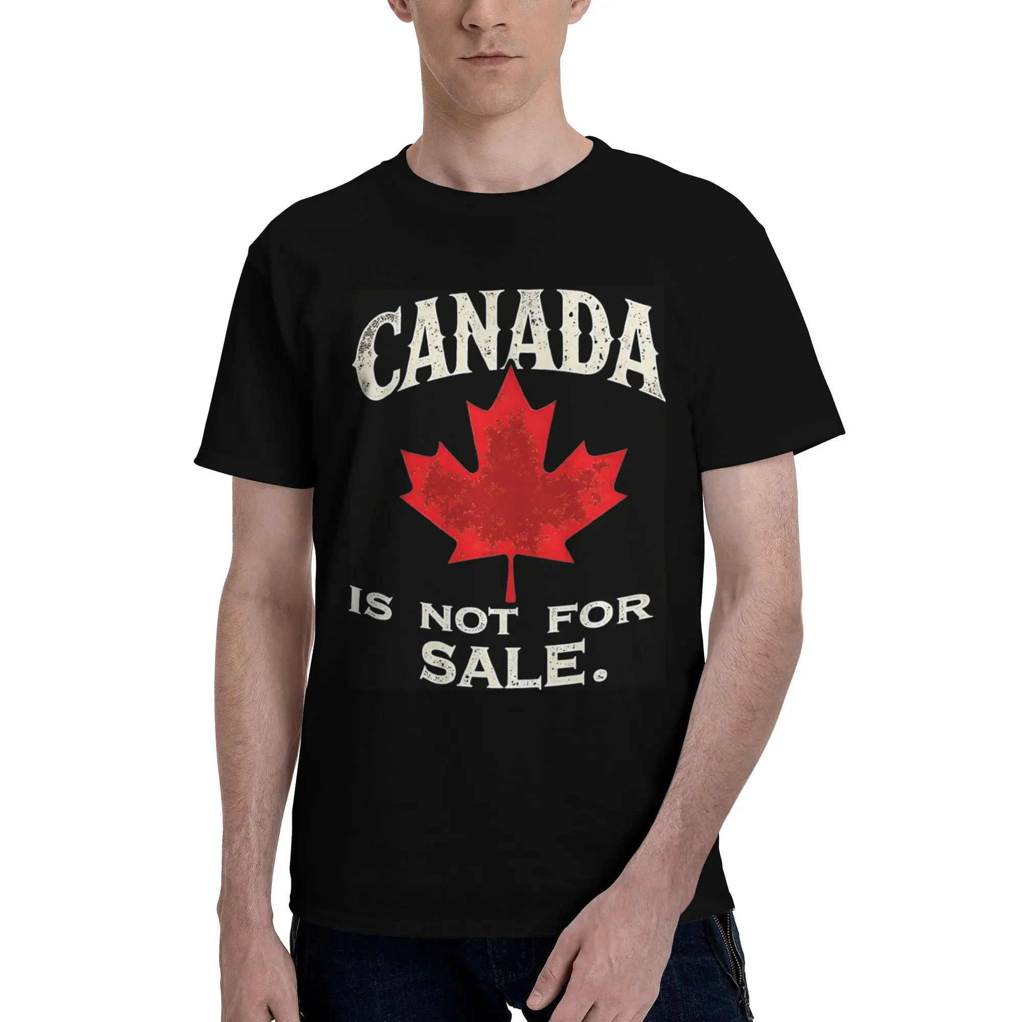 Men Elbows Up Canada Is Not For Sale T Shirts  Cotton Clothing Beach Short Sleeve T-Shirt O Neck Trendy Cool Tee Shirt Plus Size