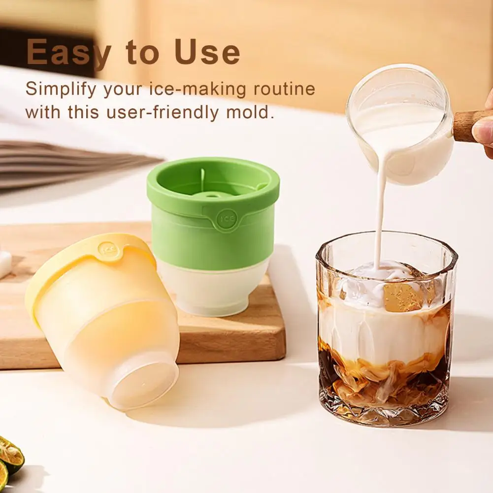 

3Pcs Ice Hockey Mold Large Ice Sphere Trays Easy Release Ice Cube Maker for Whiskey Cocktails Coffee Fruit Flavors