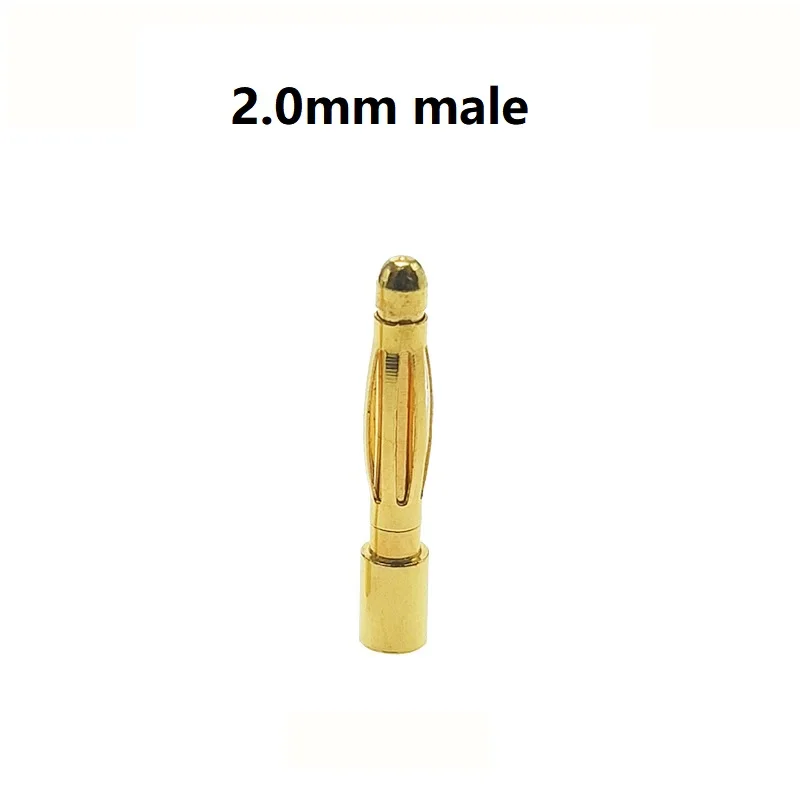 2/5/10pairs 2mm Banana Plug Gold-Plated Bullet Male Female Banana Connector Motor Battery Plugs for RC Battery Parts DIY A3