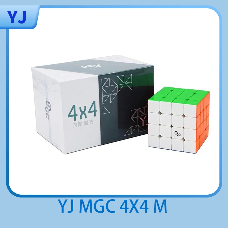 YJ MGC 4x4 M Magnetic Magic Speed Cube Stickerless Professional Fidget Toys MGC 4 M Cubo Magico Puzzle MGC4