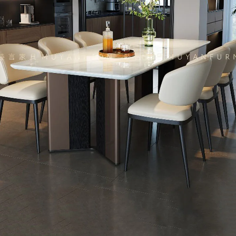 Mesa de comedor rectangular para decoración de habitaciones, mesa de comedor grande de estilo chino, mesa de comedor de lujo barata, mesas de comedor minimalistas, decoración del hogar