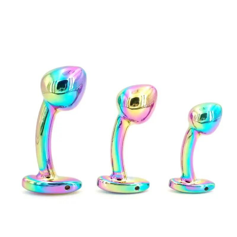 Aluminum Alloy Metal Anal Plug Curved Anus Butt Massager with Smooth Surface And Ergonomic Design for Sexual Wellness