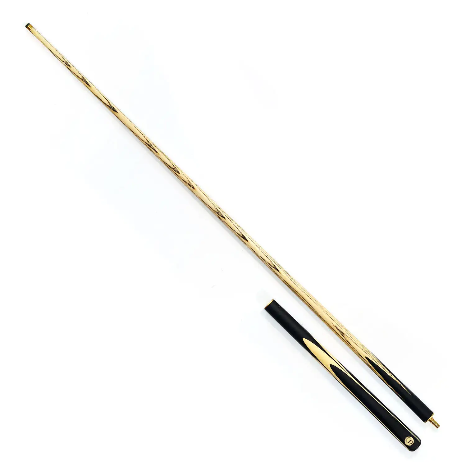 

Economical Good Quality 2-pieces Snooker Cue 3/4 White Ash Wood Cue Stick with Brass Joint Classic Design Butt for Snooker Sport