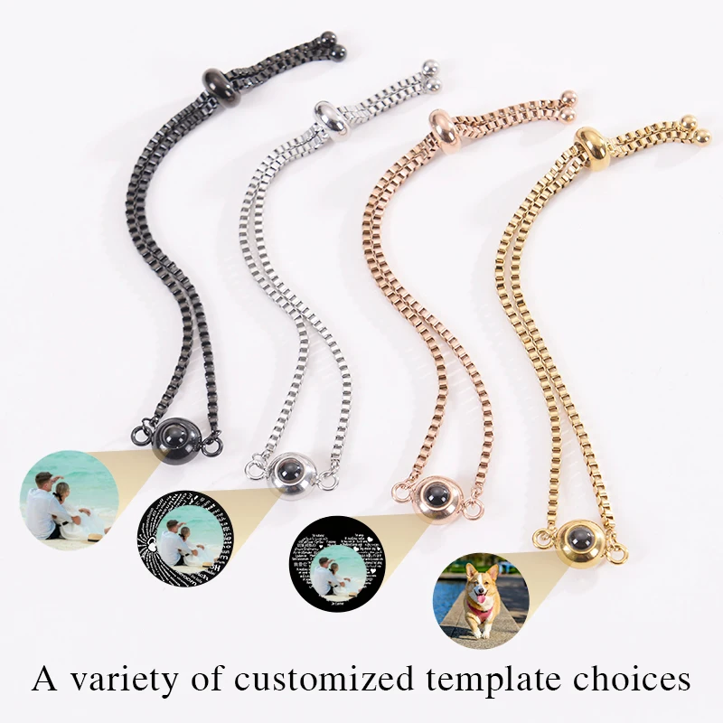 Braccialetto Personalizzato con Foto, Braccialetti con Proiezione Immagine in 100 Lingue 'Ti Amo', Bracciale in Acciaio Inossidabile  36