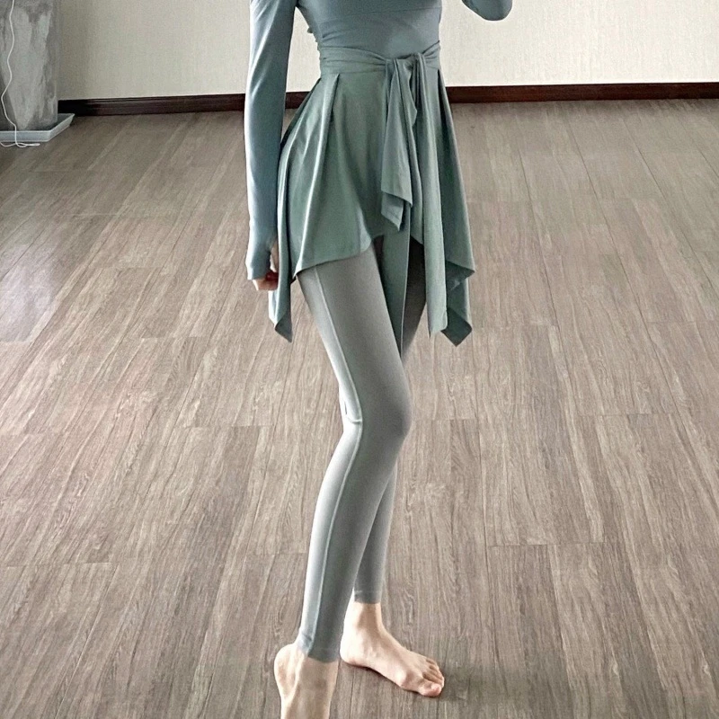 Yogarok met hoge taille, niet doorzichtig, naadloze dansfitness, atletisch, rekbaar, draagbaar, gymtraining, sportkleding voor dames