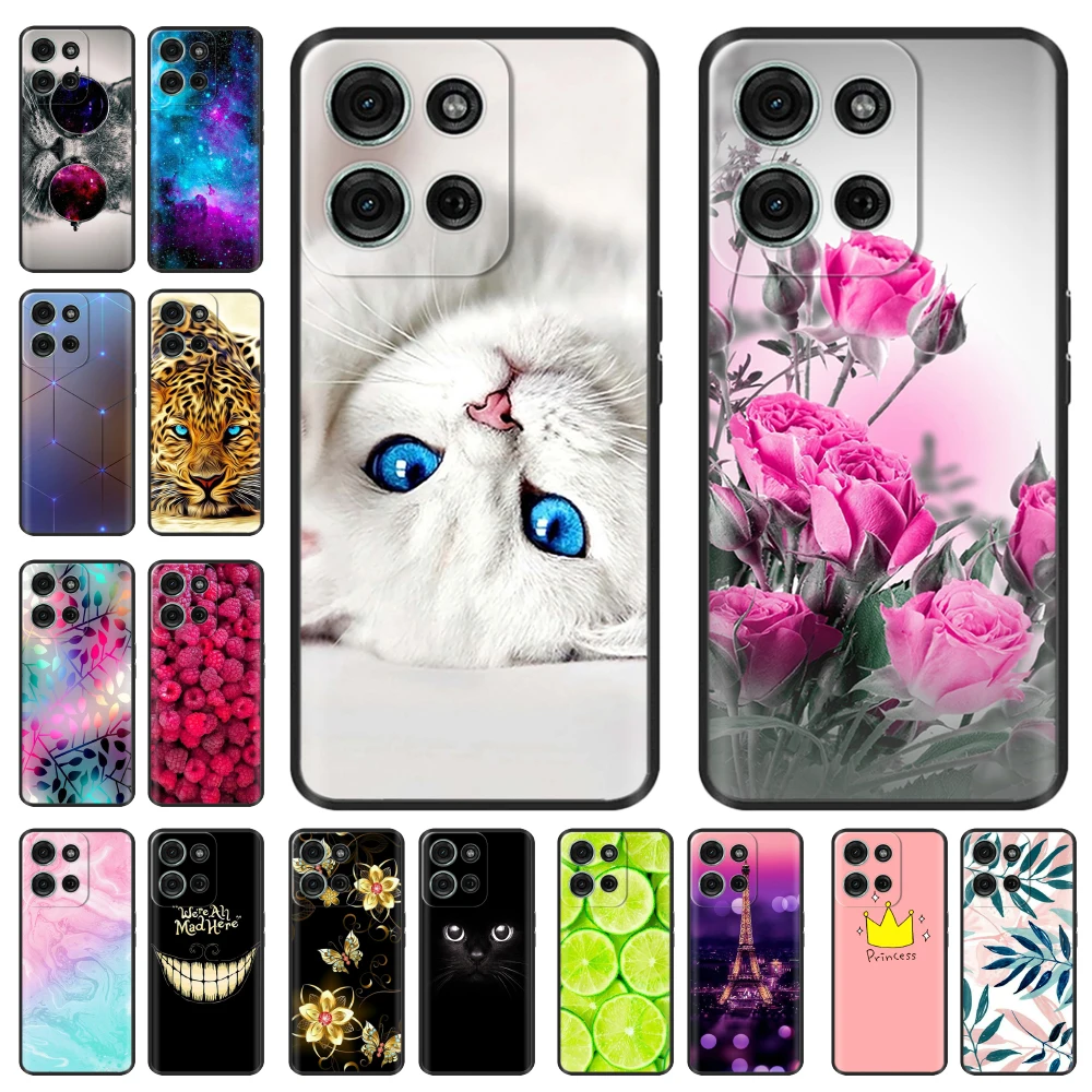 

For Motorola Moto G75 5G Case Fashion Lovery Hot Painted Soft Black Silicone Phone Cover For MotoG75 MotoG 75 5G Case Cover Para