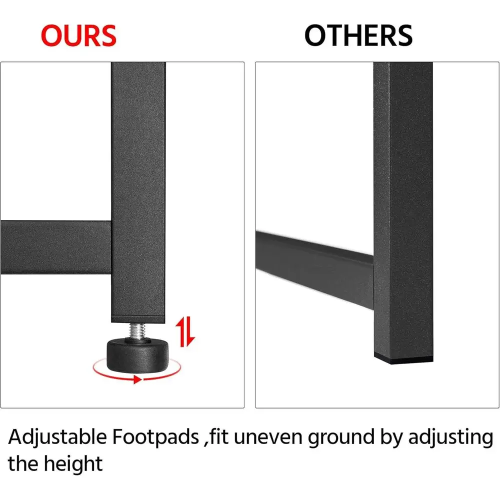 مكتب كمبيوتر محمول على الطراز الصناعي مقاس 47 بوصة باللون البني الريفي مع حافظة وأرفف تخزين ومخرج طاقة ومنفذين USB للمكتب المنزلي