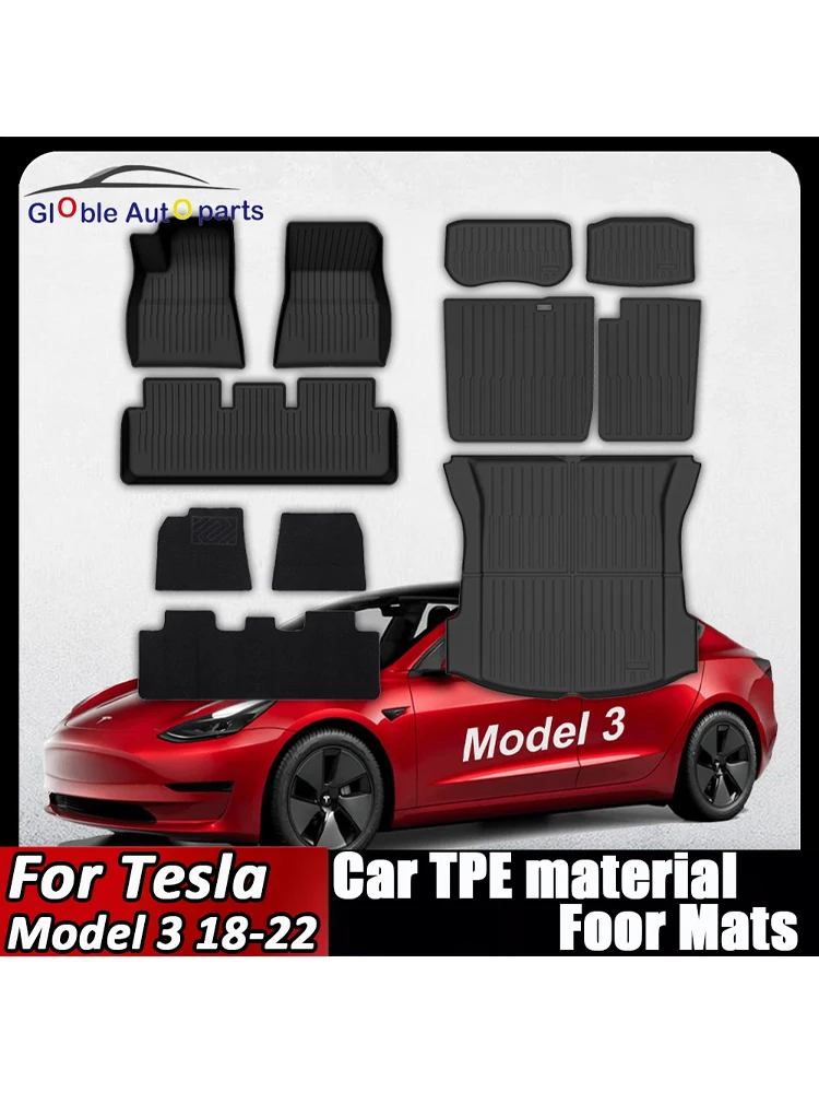 Auto Vloermatten Voor Tesla Model 3 2018 2019 2020 2021 2022 Premium All Weather Anti-Slip Waterdichte Tpe vloer Liners Mat Pads - afbeelding 2