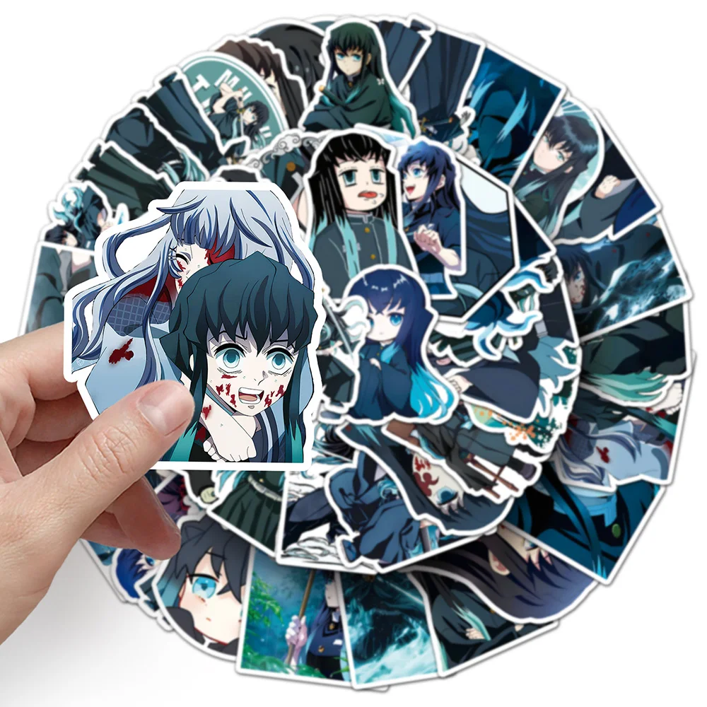 10/30/50pcs Demon Slayer Tokitou Muichirou Anime Stickers Cool Cartoon Decals Giraffiti Toys DIY Skateboard Phone Fridge Kid Toy