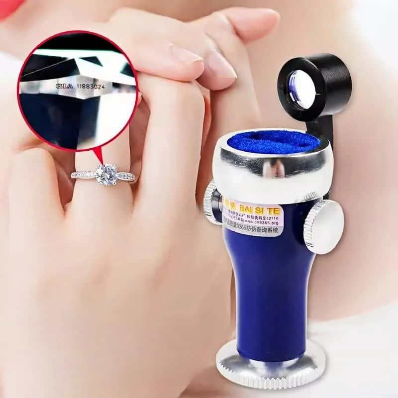 7gtool Mini Portable Microscope Jewelry Loupe Diamond Viewer Magnifier Lens 18X GIA clarity