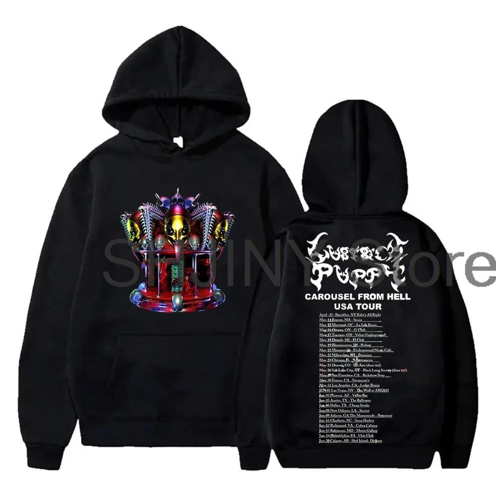 

LustSickPuppy Carousel From Hell Tour 2024 Hoodie Long Sleeve Streetwear Women Men Hooded Sweatshirt Hip Hop Clothes