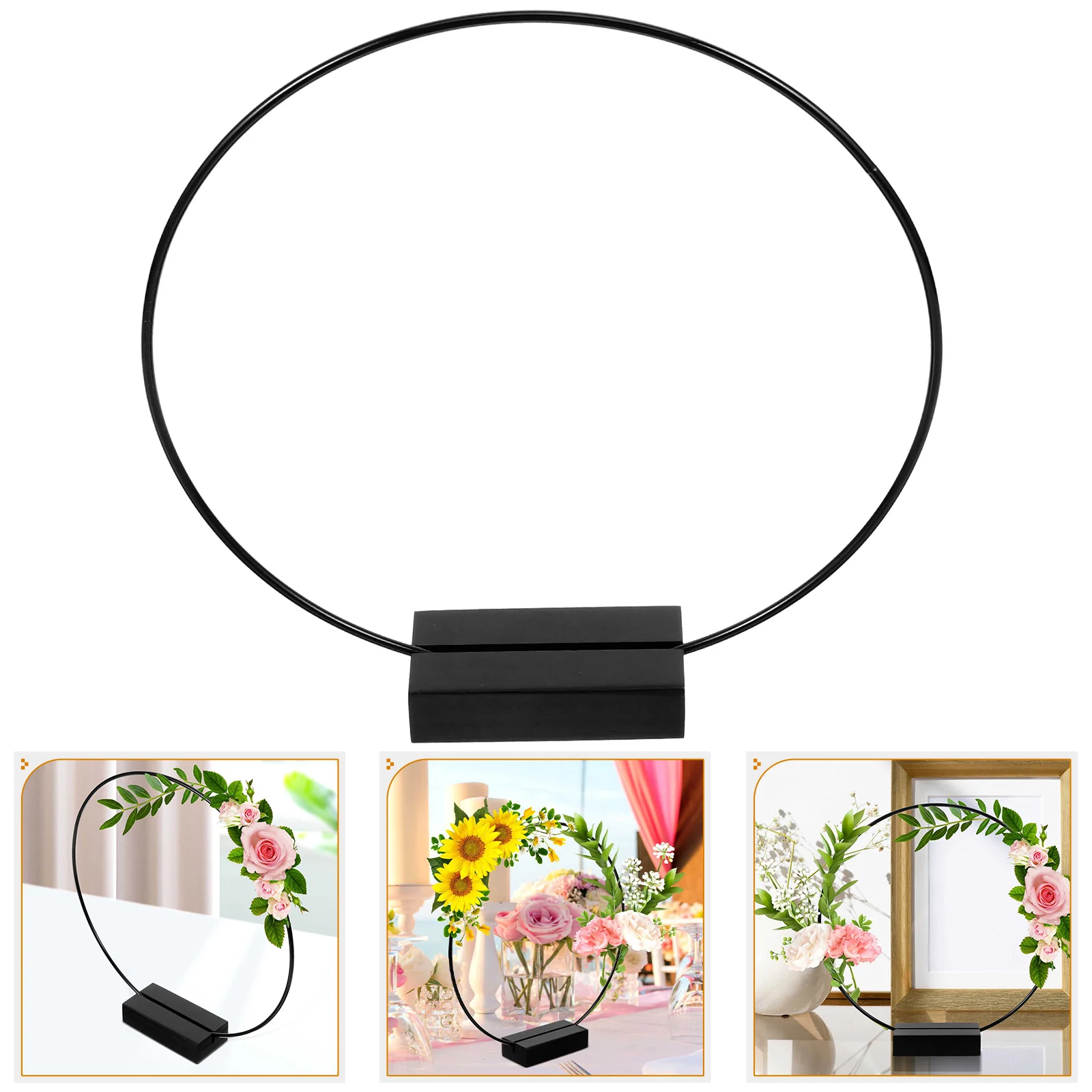 

1 Set Diy Metal Hoops Wreath Floral Hoop Craft Wedding Table Decor Desktop Garland Frame Stable Structure Multi-Function