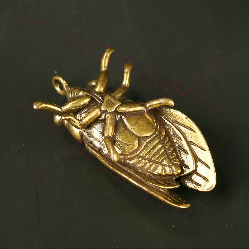 Chinese Antique Brass Mini Know Cicada Pendant