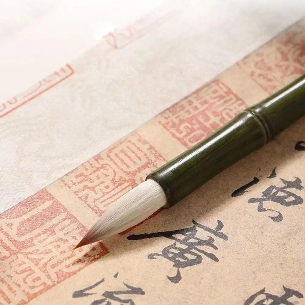 

Ancient Oil Watercolor Chinese Calligraphy Brush Wolf Hair Bamboo Scriptures Writing Brush Oil Painting Art Paint Brush Student