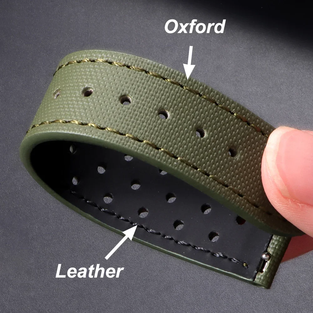 18mm 120mm 22mm Quality Oxford Watchband for Tag Heuer Citizen for Seiko Watch Men Women Fabric Leather Waterproof Watch Strap