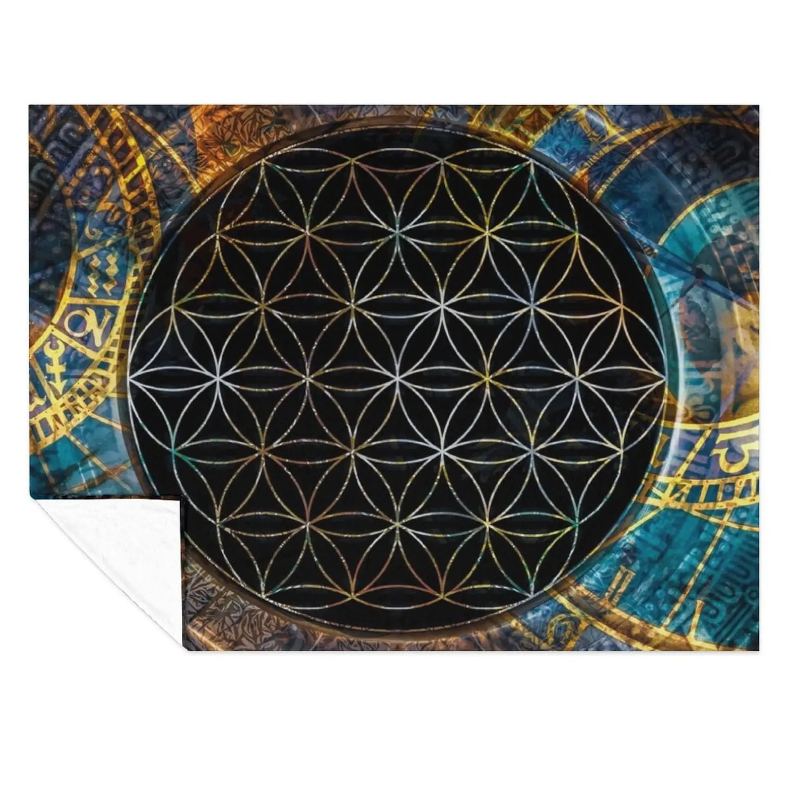 

Flower of Life Sacred Geometry Throw Blanket For Baby Bed linens Sofa Throw Blankets
