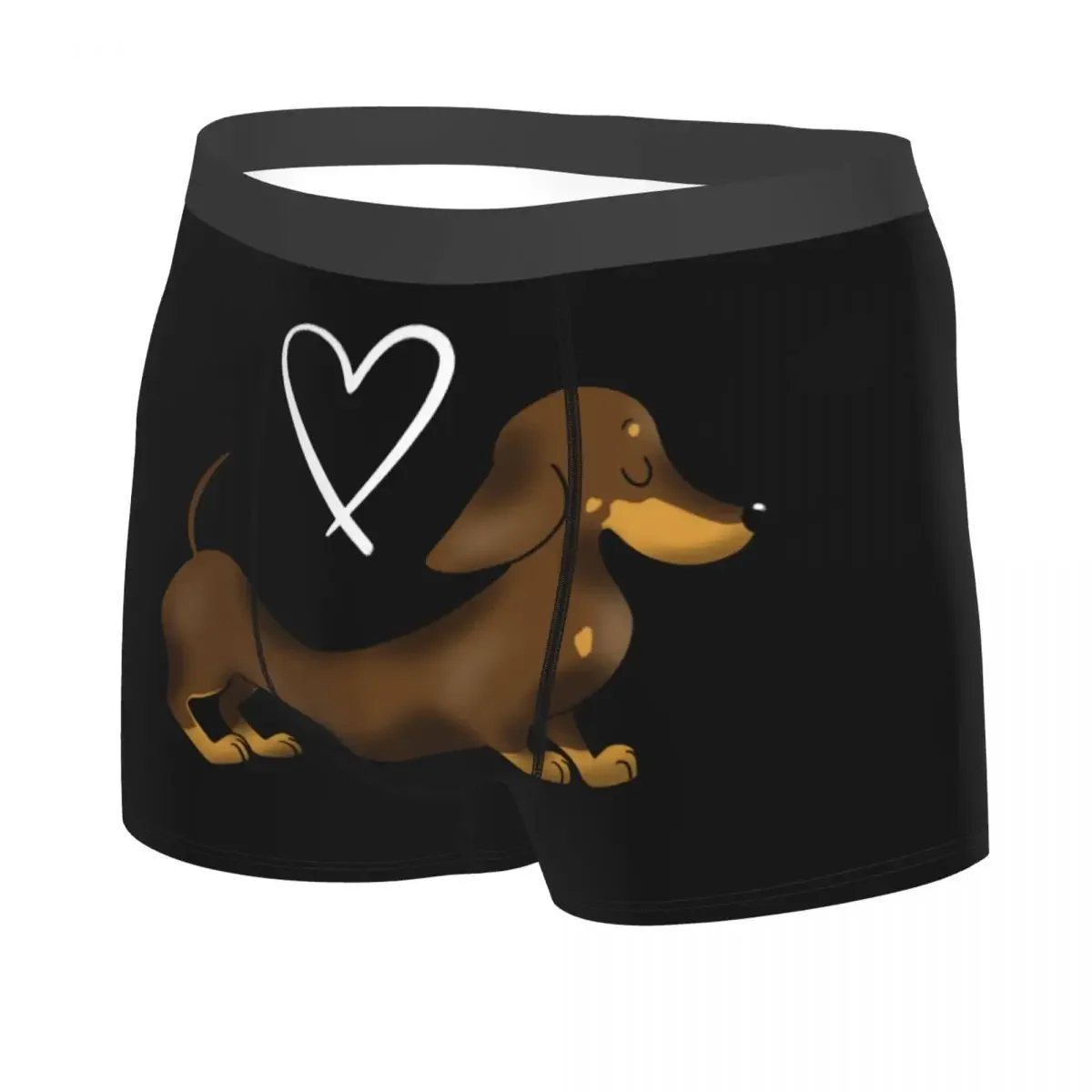 Male Sexy Dachshund Love Underwear Wiener Badger Sausage Dog Boxer Briefs Breathbale Shorts Panties Underpants