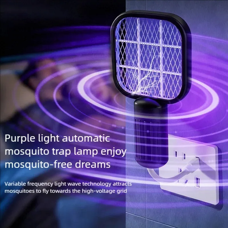 Portable Trap Mosquito Killing Lamp Fly Swatter Mini USB UV Mosquito Swatter for Outdoor Picnic Camping Hotel