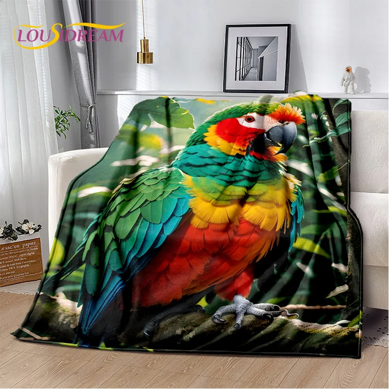 Dream Colorful Parrot Macaws Budgerigar Bird coperta, coperta morbida per la casa camera da letto divano letto Picnic Office Travel Cover Kid