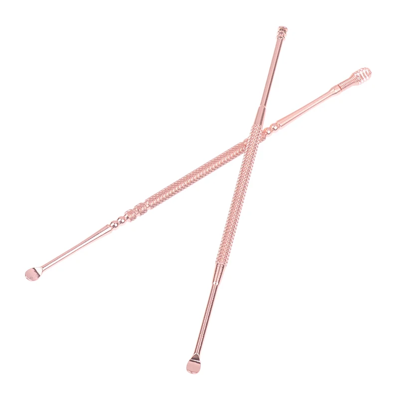 New 2 Head Ear Wax Removal Cleaner Double End Earwax Remover 360° Cleaning Ear Pick Stainless Steel Ear Care Tools