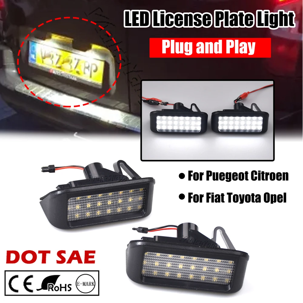 2 Stück Canbus LED-Kennzeichenbeleuchtung für Peugeot Expert Partner Citroen Berlingo Jumpy Fiat Scudo Toyota – Detail 10