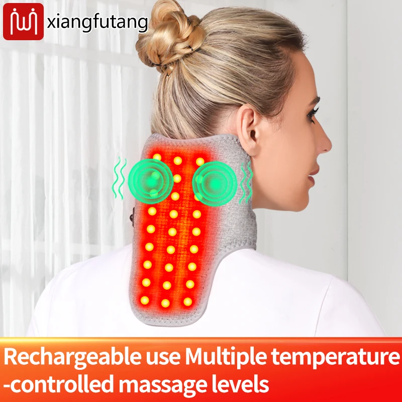 

Red Light Electric Heating Neck Support Vibration Massager Eases Cervical Spine Pain Fatigue Stiffness Dredge Meridians