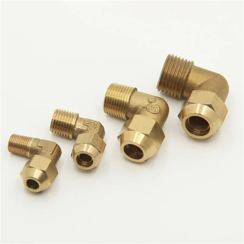 Miedziane złącze kolankowe 1 / 8 "1 / 4" 3 / 8 "1 / 4" gwint zewnętrzny mosiężne złączki miedziane złącze rozszerzane