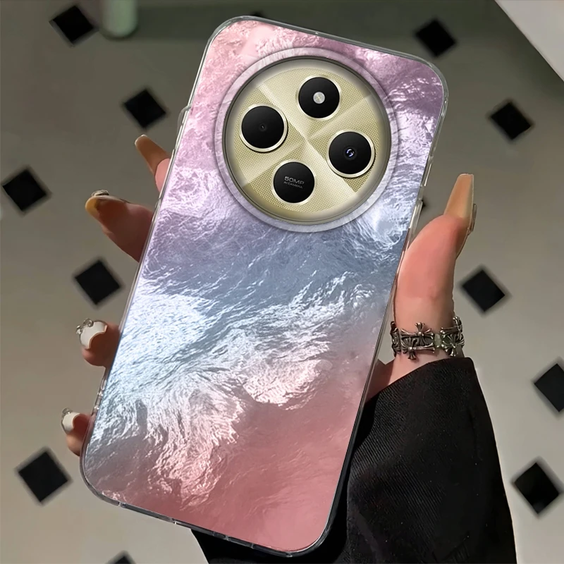 Gradient Glacier Texture Phone Case For Xiaomi Poco X3pro X5 M6 X6 X3 NFC M5s M6 X7 Pro C75 C61 Girls Shockproof Fundas Cover