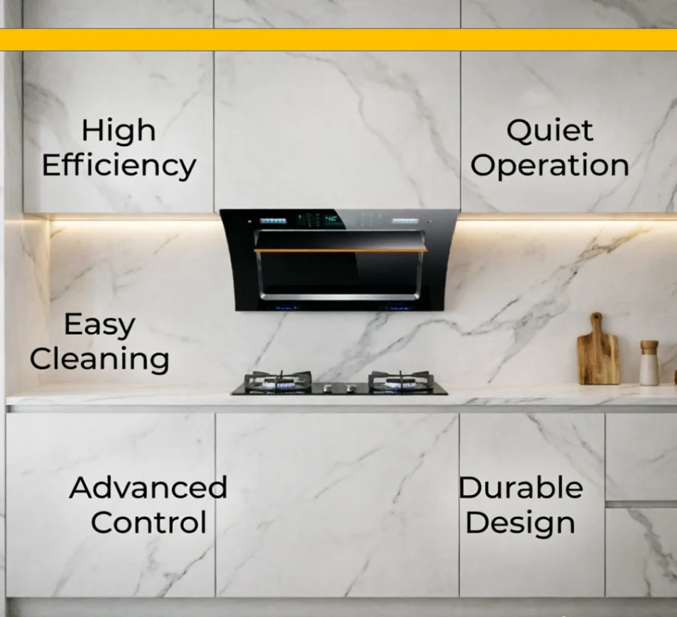 220V Haotaitai double motor range hood, side suction design with strong airflow and automatic cleaning function for kitchen LYH