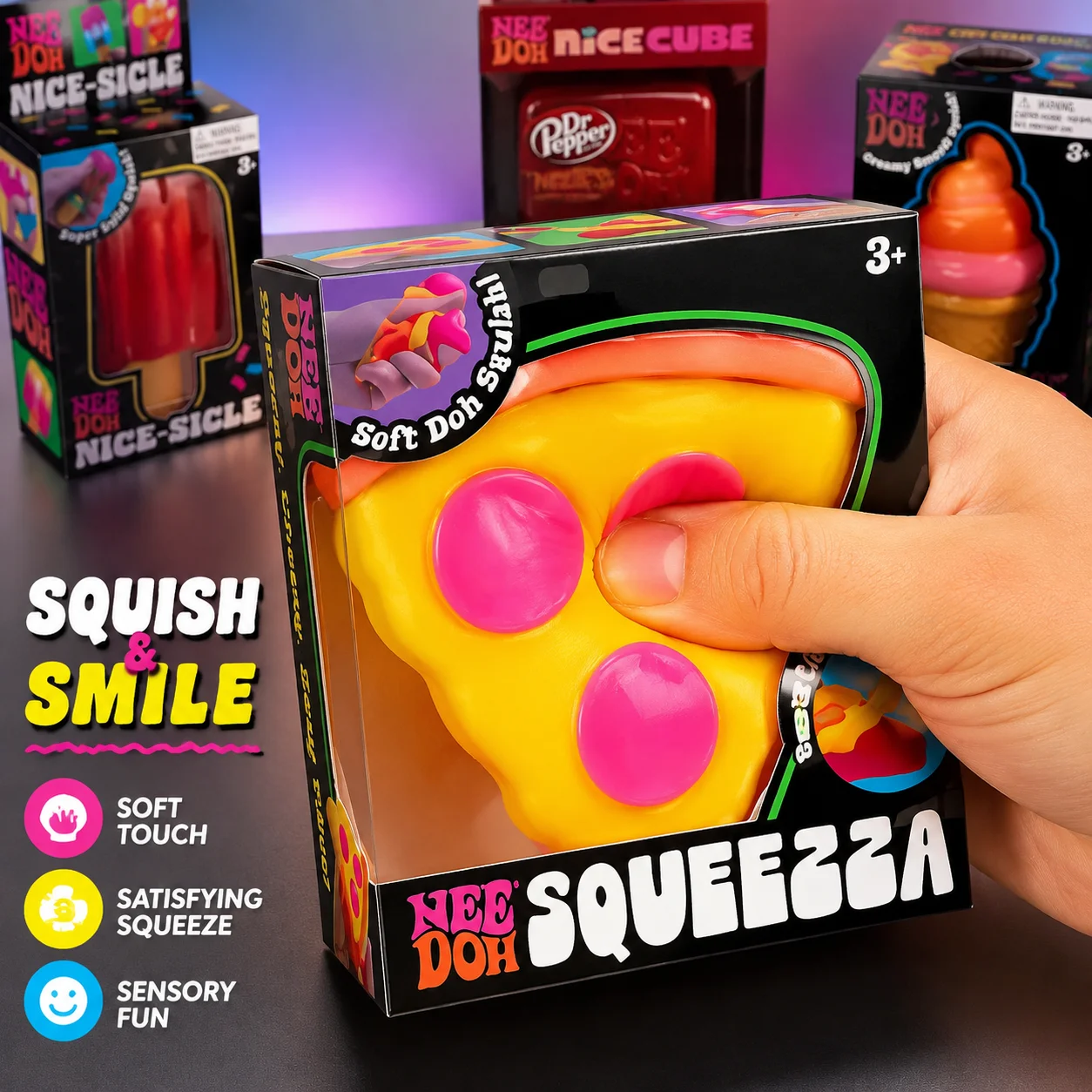 Schylling Needoh Nice Cube Nice Sicle Sensory Squishy Cube Stress Relief Anti Anxiety Squeeze Object For Focus ADHD Population