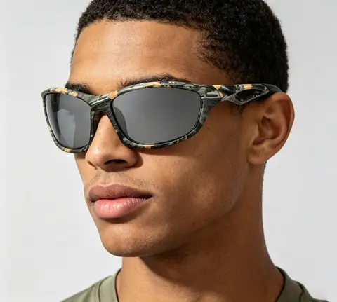Polarized Photochromic Sports Sunglasses – UV400 Anti-Glare, Non-Slip Silicone Grip, All-Day Comfort for Driving & Fishing