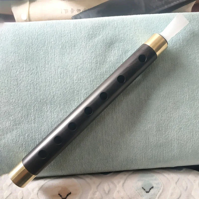 Handmade Ebony Guanzi Chinese Folk Tradition Pipe Flute Professional Beginner Performance Guanzi Tear Jerking G/F Key Tube Flute