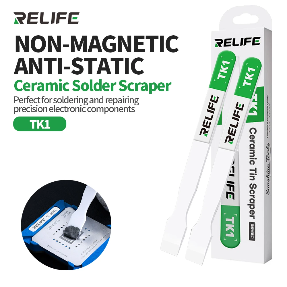 Anti-Static Ceramic Scraper - Precision Soldering, Tin Dragging & PCB Repair for Electronic Components (Non-Magnetic, ESD Safe)