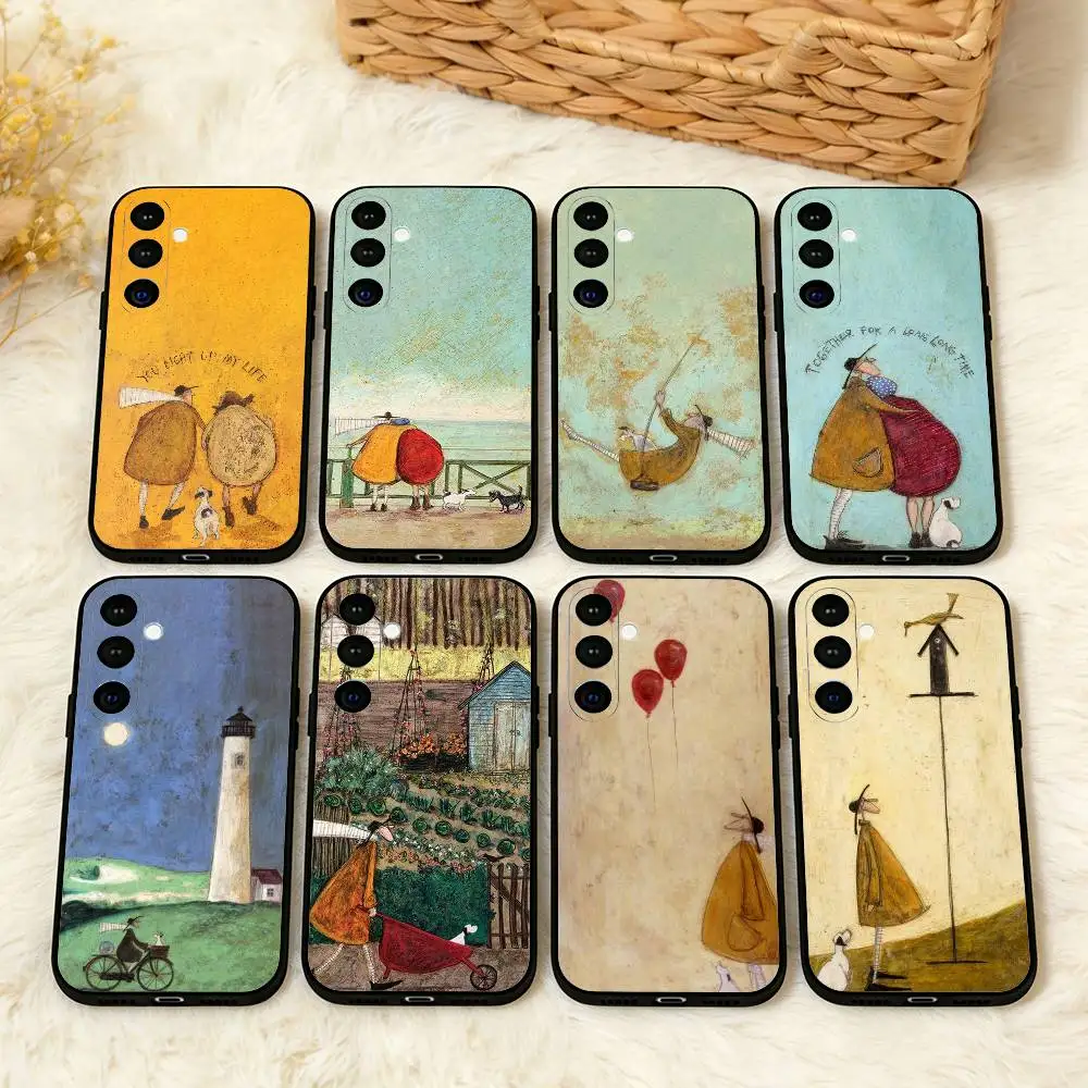 

Tiny W-Warm Wit Stories S-Sam Toft Phone Case For Samsung A73,A21s,A22,A31,A32,A52,A53,A71,A80,Soft Black Shell