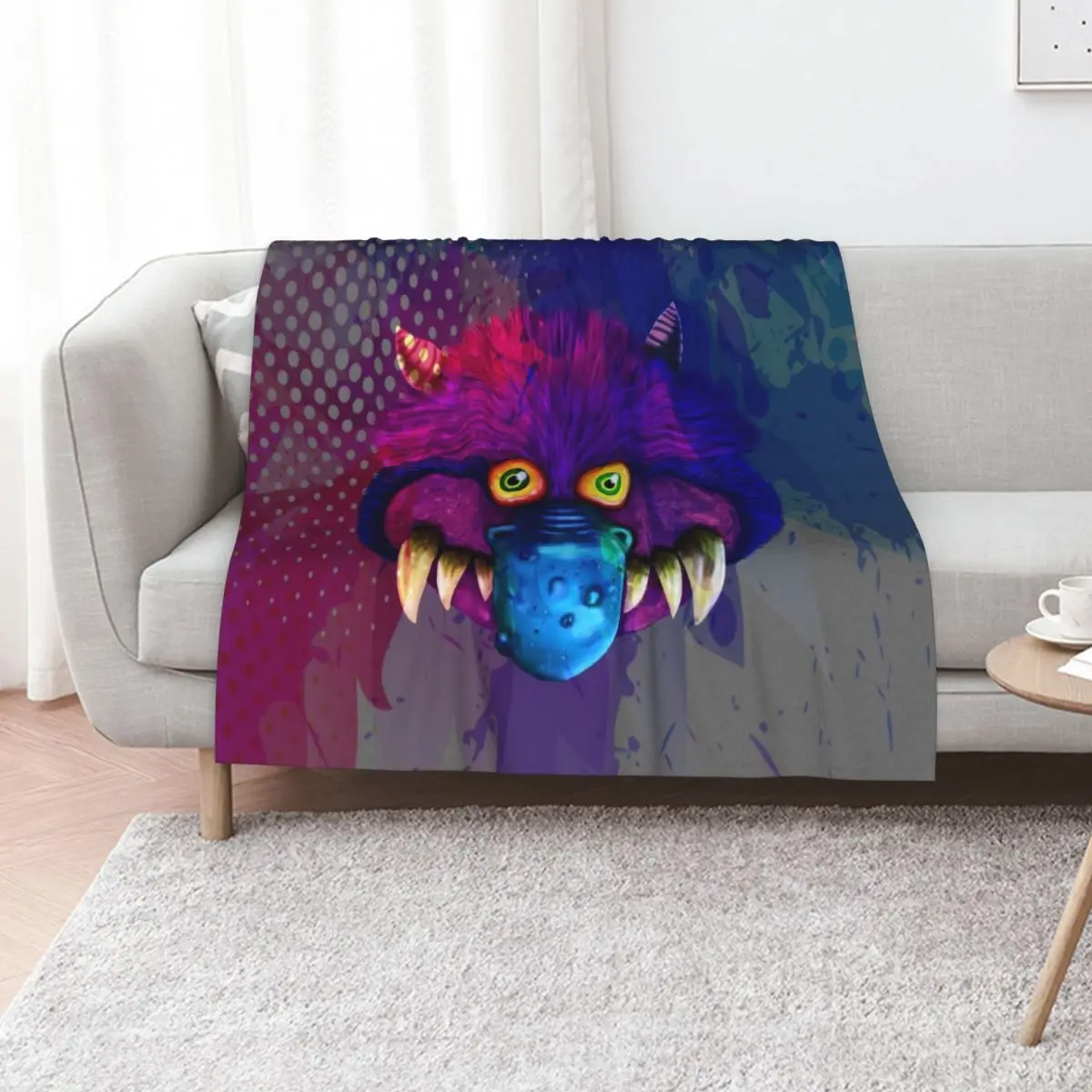 Monster pop art Throw Blanket Soft Bedroom Blanket for Night Sleeping