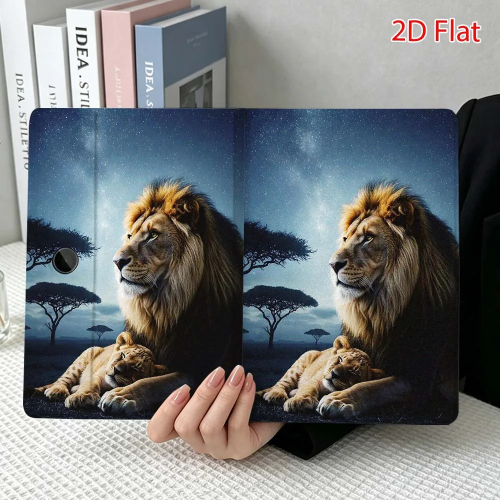 Lion Creative Patterns Soft For OPPO VIVO IQOO OnePlus Realme Pad 3 Pro 13 12.1 11.4 11 inch Pen Tray Tablet Case