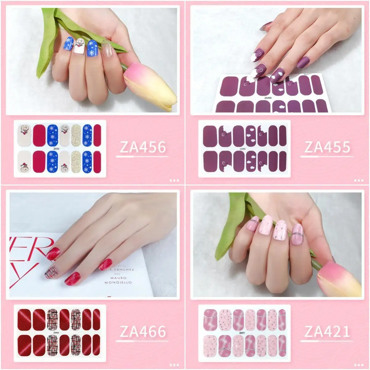 

MEBIS Nail Sticker ZA Full Patch Oil Film Film Hand Tool Waterproof And Longla Nails Sticker
