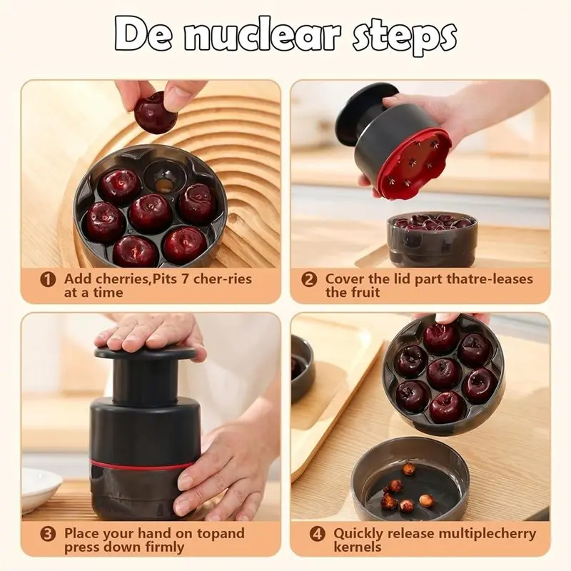 EYFL-Cherry Pitter Tool Stainless Steel Cherry Pitter With Splatter Guard,For Cherries Olives And Fruits