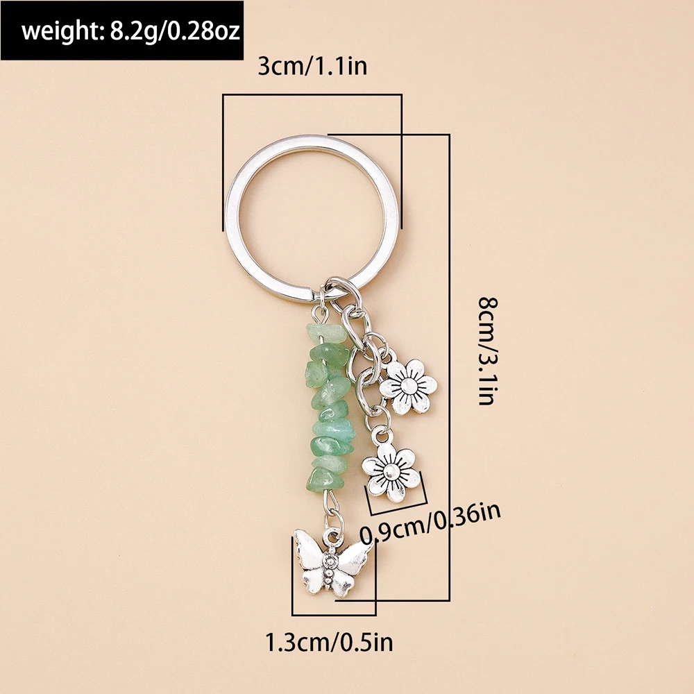 Nette Emaille Blume Schmetterling Schlüsselbund Frauen Mädchen Liebe Herz Schlüssel Ring Anhänger Handtasche Dekor DIY Handgemachten Schmuck Geschenke – Detail 6