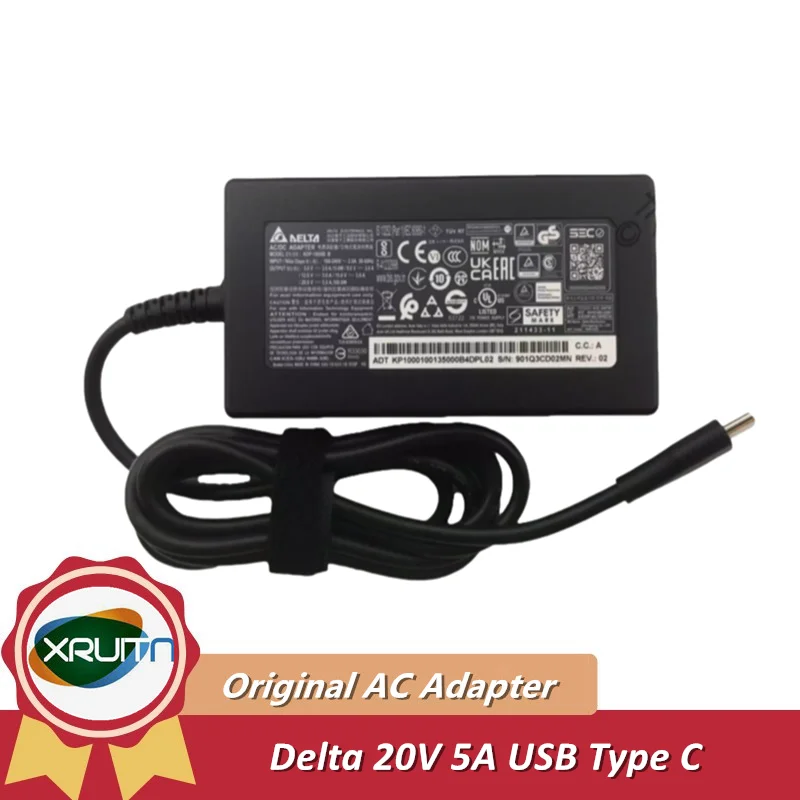 

Genuine DELTA ADP-100XB B 20V 5A 100W USB-C TYPE-C AC Adapter For ACER Laptop Power Supply Charger Original