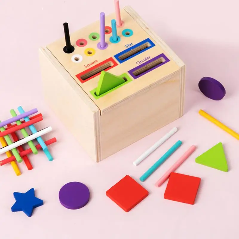 Shape Sorter Wood Colorful Matching Toys gioco di smistamento educativo per bambini di età superiore a 3 anni giocattolo cubo abbinato