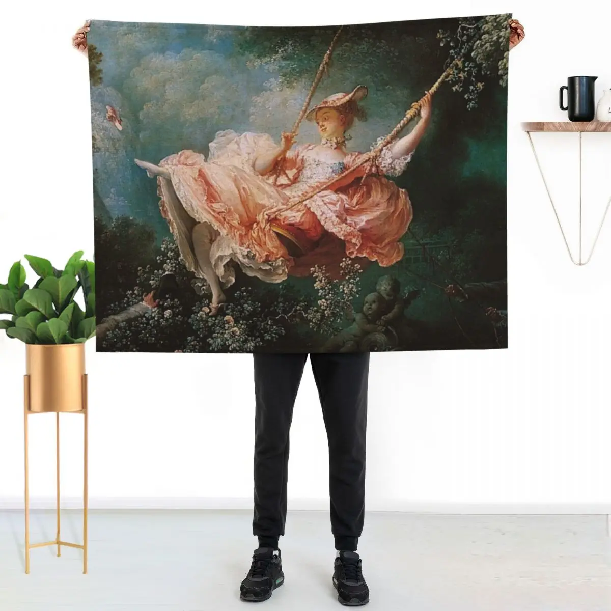 

The Swing Rococo Art Throw Blanket Spring Fall Cozy Throw Blanket for Couch
