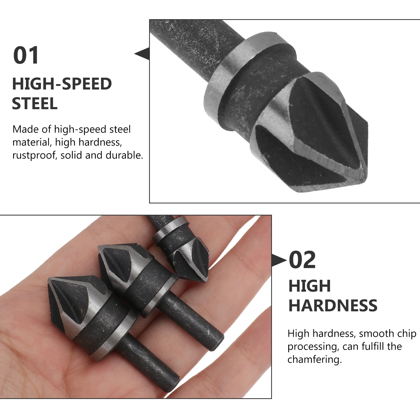 

Round Handle Chamfer Countersink Drill Bit for Woodworking Drilling Edger Tools Chamfering